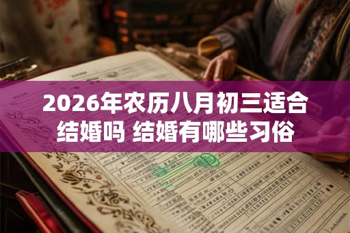 2026年农历八月初三适合结婚吗 结婚有哪些习俗