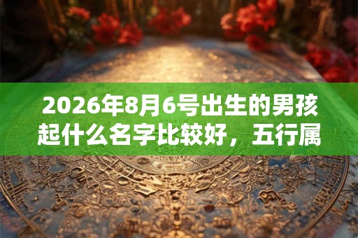 2026年8月6号出生的男孩起什么名字比较好，五行属什么