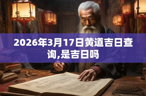 2026年3月17日黄道吉日查询,是吉日吗 2026年3月17日黄道吉日查询,是吉日吗