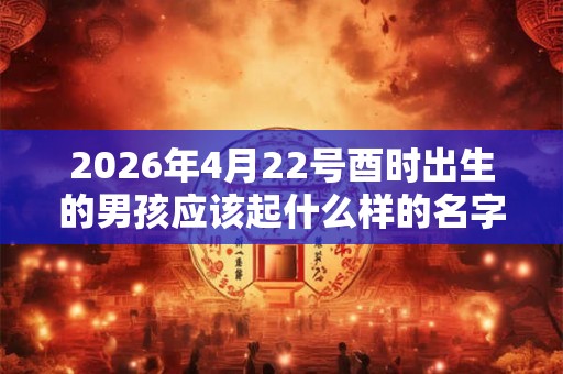 2026年4月22号酉时出生的男孩应该起什么样的名字