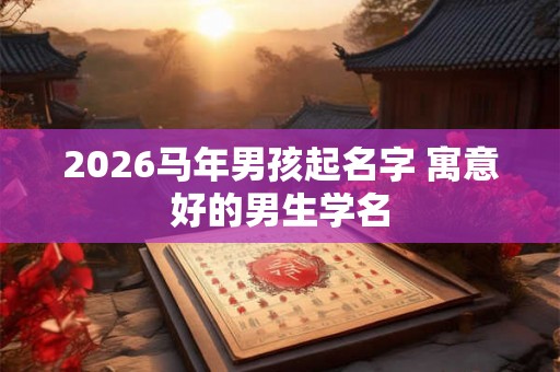 2026马年男孩起名字 寓意好的男生学名 2026马年男孩起名字 寓意好的男生学名