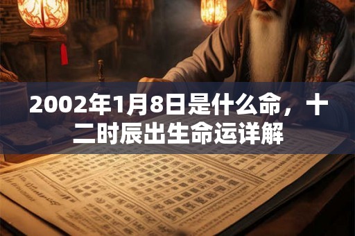 2002年1月8日是什么命，十二时辰出生命运详解