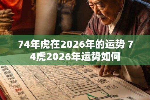 74年虎在2026年的运势 74虎2026年运势如何