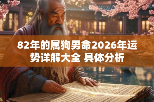 82年的属狗男命2026年运势详解大全 具体分析