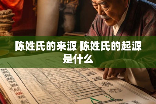 陈姓氏的来源 陈姓氏的起源是什么