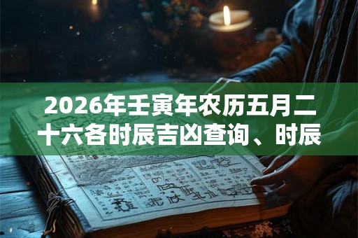 2026年壬寅年农历五月二十六各时辰吉凶查询、时辰宜忌查询