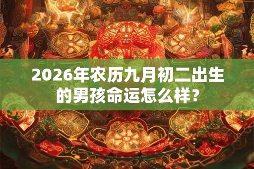 2026年农历九月初二出生的男孩命运怎么样？