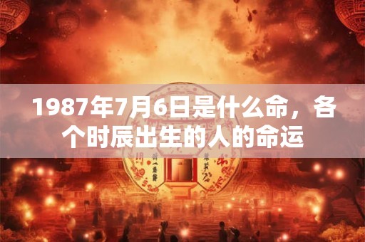 1987年7月6日是什么命，各个时辰出生的人的命运