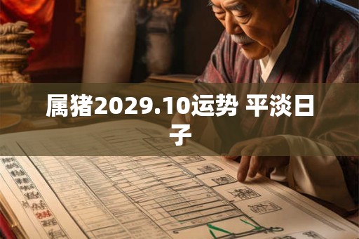 属猪2029.10运势 平淡日子