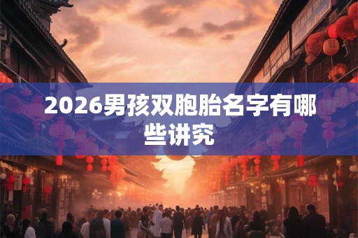 2026男孩双胞胎名字有哪些讲究