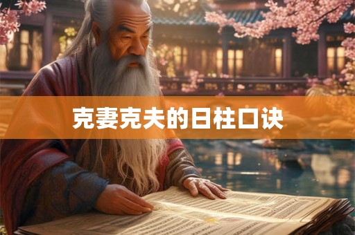 克妻克夫的日柱口诀 克妻克夫的日柱口诀