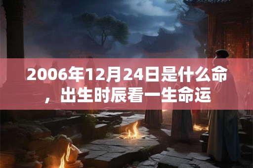2006年12月24日是什么命，出生时辰看一生命运