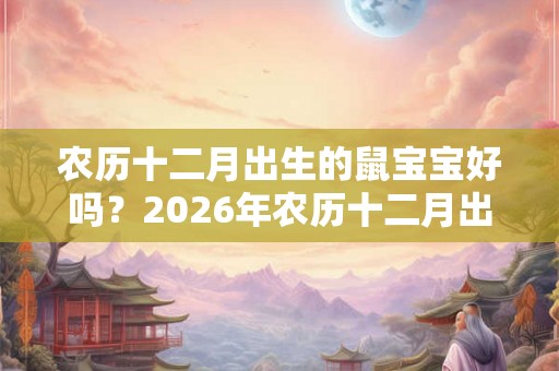 农历十二月出生的鼠宝宝好吗?2026年农历十二月出生命运如何? 农历十二月出生的鼠宝宝好吗?2026年农历十二月出生命运如何?