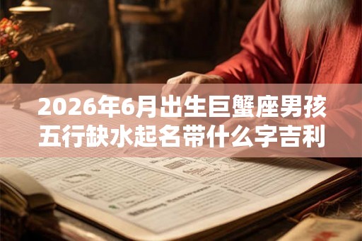 2026年6月出生巨蟹座男孩五行缺水起名带什么字吉利 2026年6月出生巨蟹座男孩五行缺水起名带什么字吉利
