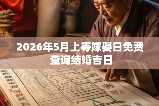 2026年5月上等嫁娶日免费 查询结婚吉日