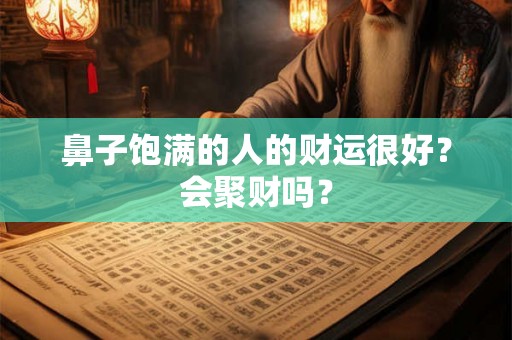 鼻子饱满的人的财运很好？会聚财吗？