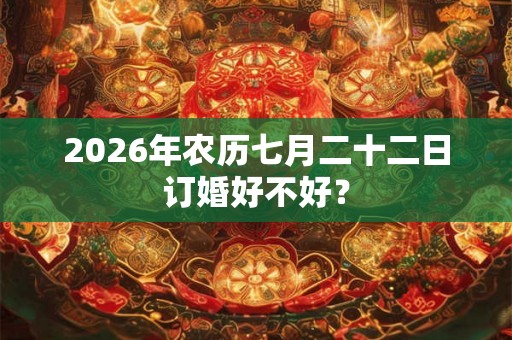 2026年农历七月二十二日订婚好不好? 2026年农历七月二十二日订婚好不好?