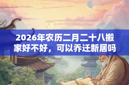 2026年农历二月二十八搬家好不好，可以乔迁新居吗？