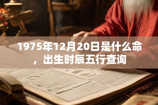 1975年12月20日是什么命，出生时辰五行查询