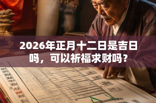 2026年正月十二日是吉日吗，可以祈福求财吗？