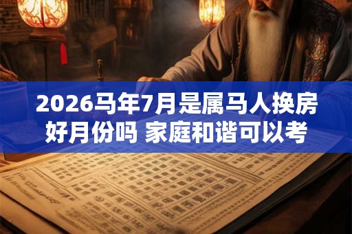 2026马年7月是属马人换房好月份吗 家庭和谐可以考虑 2026马年7月是属马人换房好月份吗 家庭和谐可以考虑