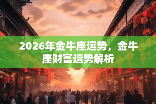 2026年金牛座运势,金牛座财富运势解析 2026年金牛座运势,金牛座财富运势解析