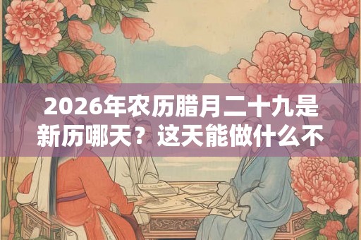 2026年农历腊月二十九是新历哪天?这天能做什么不能做什么? 2026年农历腊月二十九是新历哪天?这天能做什么不能做什么?