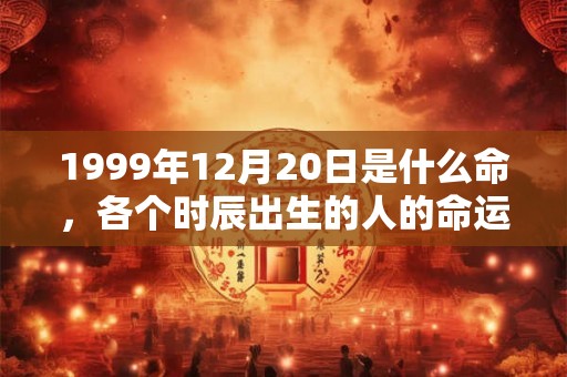 1999年12月20日是什么命，各个时辰出生的人的命运