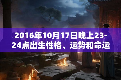 2016年10月17日晚上23-24点出生性格、运势和命运
