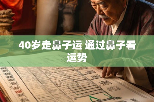 40岁走鼻子运 通过鼻子看运势