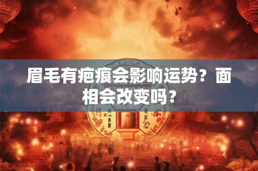 眉毛有疤痕会影响运势？面相会改变吗？