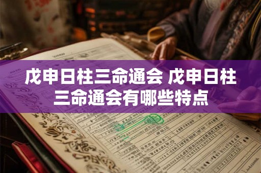 戊申日柱三命通会 戊申日柱三命通会有哪些特点 戊申日柱三命通会 戊申日柱三命通会有哪些特点