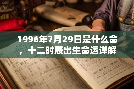 1996年7月29日是什么命，十二时辰出生命运详解