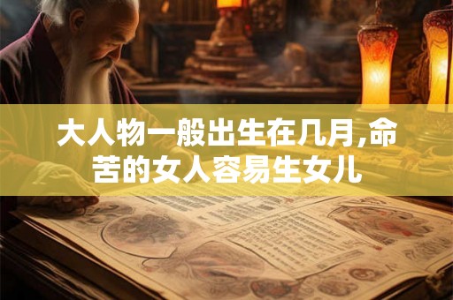 大人物一般出生在几月,命苦的女人容易生女儿 大人物一般出生在几月,命苦的女人容易生女儿
