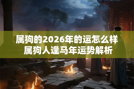 属狗的2026年的运怎么样 属狗人逢马年运势解析