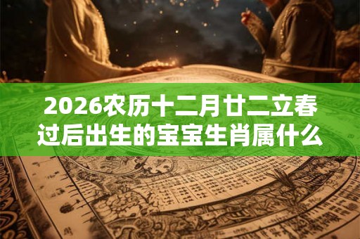 2026农历十二月廿二立春过后出生的宝宝生肖属什么？