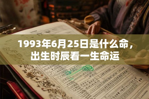 1993年6月25日是什么命，出生时辰看一生命运