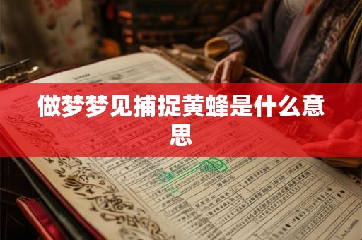做梦梦见捕捉黄蜂是什么意思