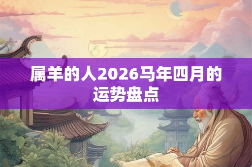 属羊的人2026马年四月的运势盘点 属羊的人2026马年四月的运势盘点