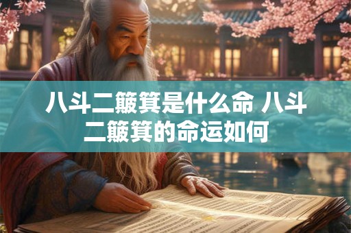八斗二簸箕是什么命 八斗二簸箕的命运如何