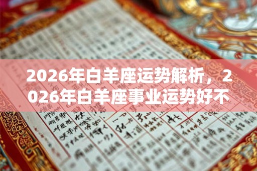 2026年白羊座运势解析，2026年白羊座事业运势好不好？