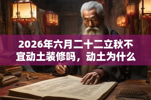 2026年六月二十二立秋不宜动土装修吗，动土为什么要杀牛