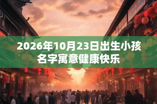 2026年10月23日出生小孩名字寓意健康快乐