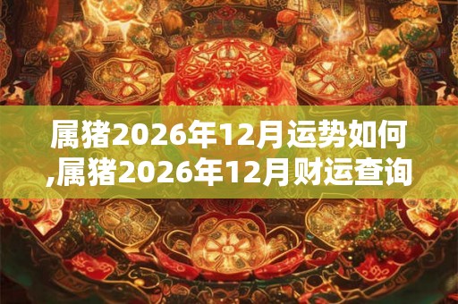 属猪2026年12月运势如何,属猪2026年12月财运查询