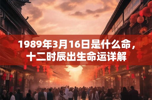 1989年3月16日是什么命，十二时辰出生命运详解
