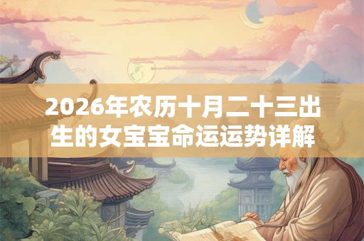 2026年农历十月二十三出生的女宝宝命运运势详解