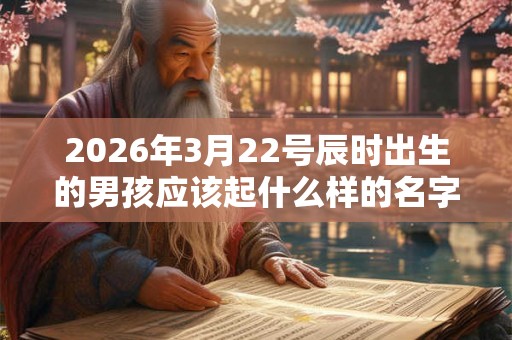 2026年3月22号辰时出生的男孩应该起什么样的名字