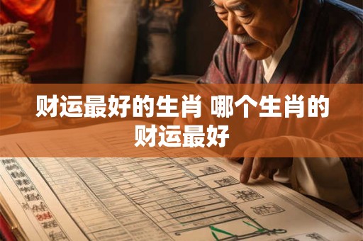 财运最好的生肖 哪个生肖的财运最好