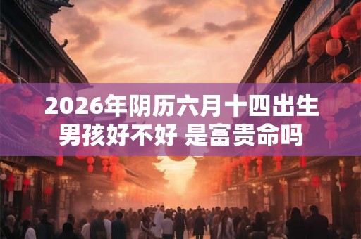 2026年阴历六月十四出生男孩好不好 是富贵命吗