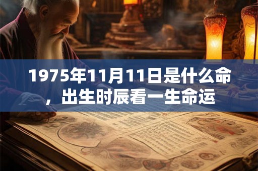 1975年11月11日是什么命，出生时辰看一生命运